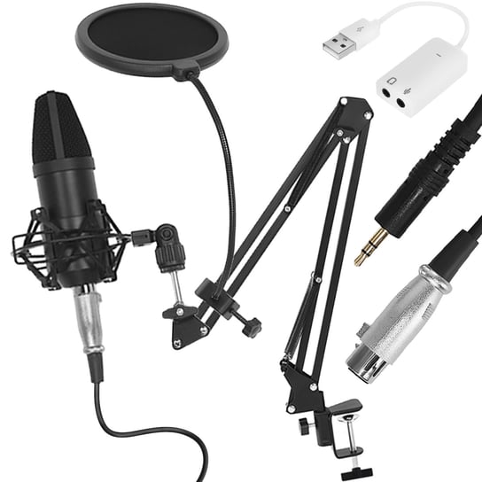 Mikrofon Pojemnościowy Studio Statyw Pop Filtr 7w1 ISO TRADE Iso Trade