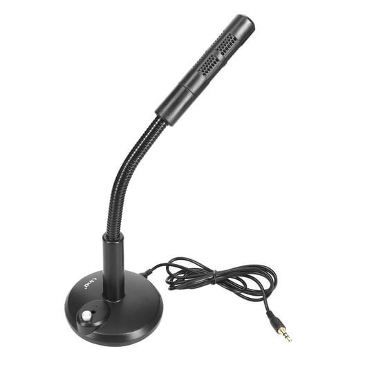 Mikrofon stacjonarny Jack 3,5 mm, wielokierunkowy dzwiek z redukcja szumów, LinQ - czarny LinQ