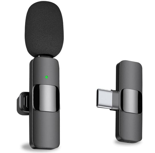 Mikrofon zewnętrzny krawatowy bezprzewodowy Lavalier do USB-C Typ-C Vlog Podcast YouTube Lavalier
