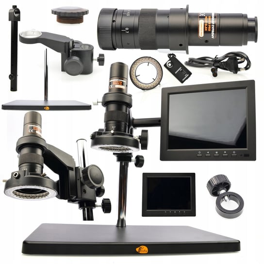 Mikroskop cyfrowy Rosfix Earth Pro MCEP-0.5X + Wyświetlacz 8 cali + Uchwyt do mikroskopu cyfrowego 200 mm + Regulowany Oświetlacz do mikroskopu 56xLED Rosfix