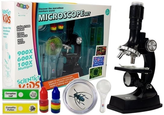 Mikroskop Dziecięcy Edukacyjny dla Małego Naukowca 900x 600x 100x Lean Toys
