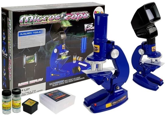Mikroskop Dziecięcy Edukacyjny Naukowiec Niebieski 100X 200X 450X Lean Toys