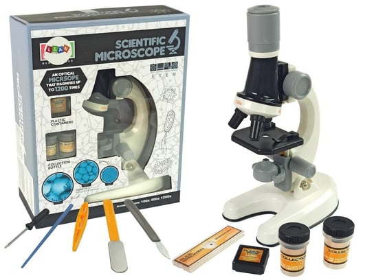 Mikroskop Dziecięcy Zestaw Edukacyjny Biały Lean Toys