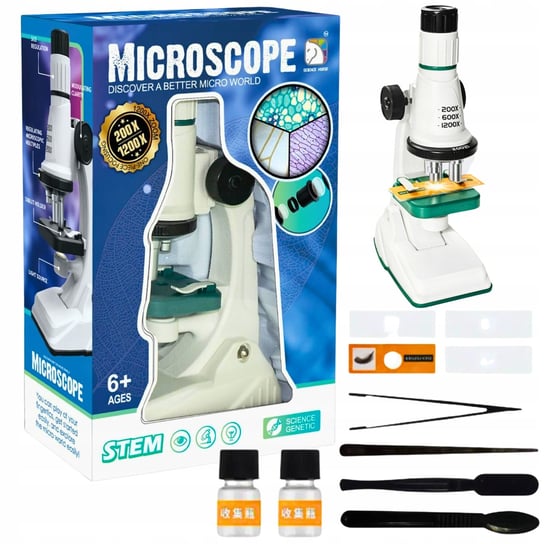 Mikroskop Edukacyjny Naukowy Szkolny Optyczny 1200X + Akcesoria / Dbmw Inna marka