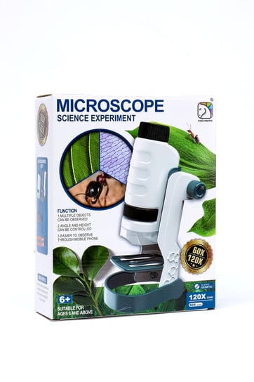 Mikroskop kieszonkowy Zoom 60 i 120 z podstawką próbkami oraz uchwytem na telefon Tadekmark