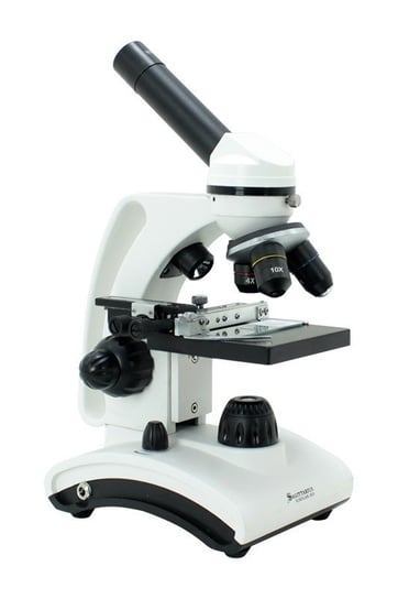 Mikroskop-Sagittarius-SCHOLAR 303,  40x-400x, śruba mikro-makro, stolik krzyżowy, zasilanie bateryjne i sieciowe Sagittarius