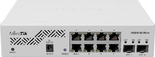 MikroTik Cloud Router Switch CSS610-8G-2S+IN zarządzany przez sieć, do montażu w szafie, ilość portów 1 Gbps (RJ-45) 8, ilość po MikroTik