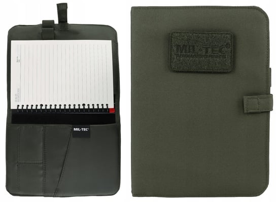 Mil-Tec Notes Notatnik Taktyczny Wymienny W Etui  Na Rzep Velcro Medium 18,55X24,5 Olive Mil-Tec