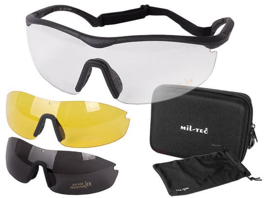 Mil-Tec, Okulary taktyczme, Wymienne szkła, Sports Glasses, Czarne Mil-Tec