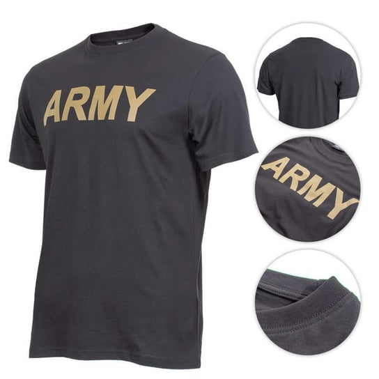 Mil-Tec T-Shirt z Nadrukiem Army Czarny - S Mil-Tec