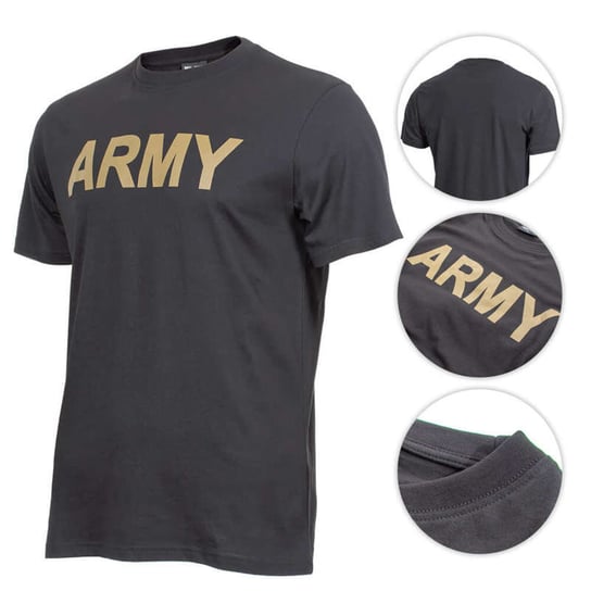 Mil-Tec T-Shirt z Nadrukiem Army Czarny - XXL Mil-Tec