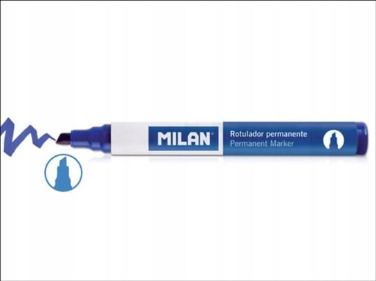 Milan, marker permanentny, niebieski, ścięty Milan