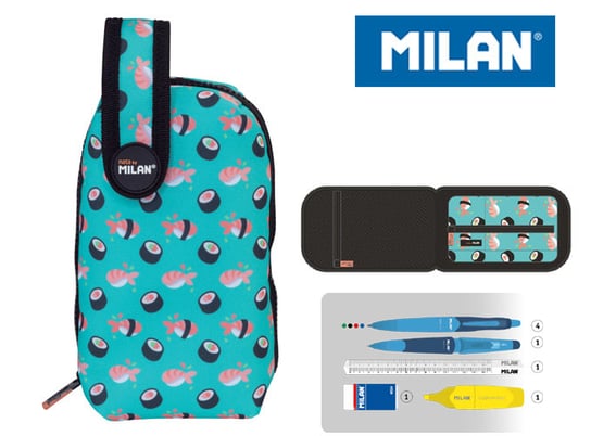 Milan, multipiórnik owalny z 1 piórnikiem, Sushi, błękitny Milan