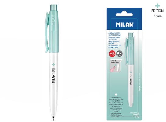 Milan, Ołówek automatyczny, PL1 Antibacterial, HB, 0.7 mm, zielony Milan
