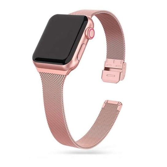 Milanese Z Zapięciem (Zwężana) Opaska Pasek Bransoleta Apple Watch 1/2/3/4/5/6/7/8/Se 38/40/41Mm Różowa Bestphone