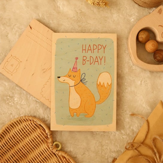 Milin, Kartka urodzinowa Happy Birthday Fox MILIN
