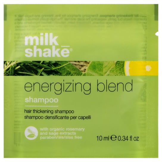 Milk Shake, Energizing Blend, Szampon do włosów słabych, delikatnych, łamliwych i wypadających z pantenolem, szałwią, 10 ml Milk Shake