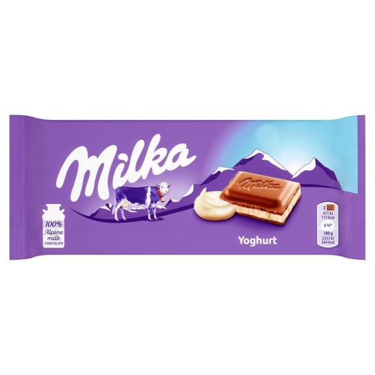 Milka, czekolada mleczna z nadzieniem jogurtowym, 100g Milka