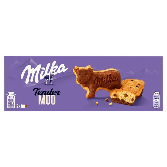 Milka Tender Moo Ciastko biszkoptowe z kawałkami czekolady mlecznej 140 g (5 x 28 g) Inna marka