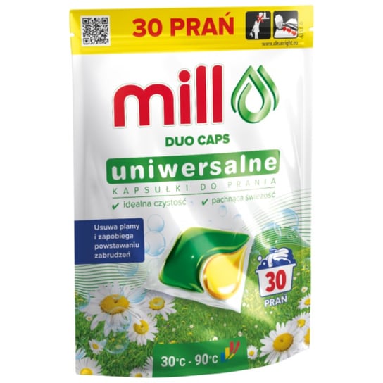 Mill Duo Caps Uniwersalne Kapsułki do Prania 30 Sztuk Mill