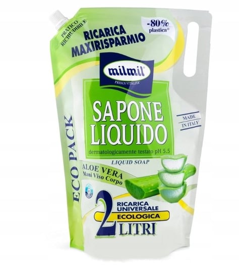 Milmil, Mydło W Płynie, Aloe Vera, Zapas Italia, 2l Milmil