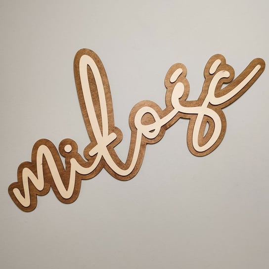 Miłość - drewniany napis z efektem 3D, ozdoba na ścianę, szerokość: 50cm Inna marka