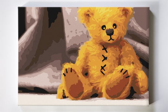 Milusiński, przytulanka, niedźwiadek, zabawka, malowanie po numerach Akrylowo