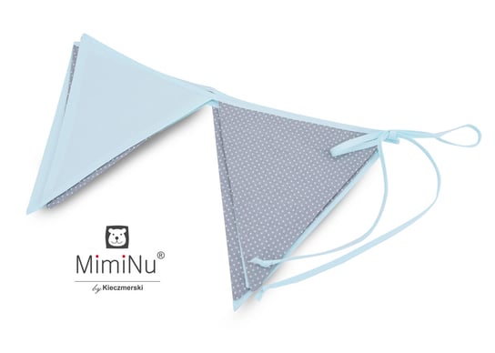 MimiNu by Kieczmerski, Girlanda – proporczyki, kropki, szaro-niebieski, 300 cm MimiNu by Kieczmerski