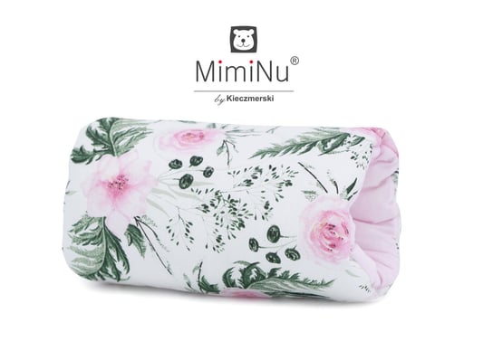MimiNu by Kieczmerski, Mufka do karmienia i noszenia dziecka, kwiaty, różowo-zielona MimiNu by Kieczmerski