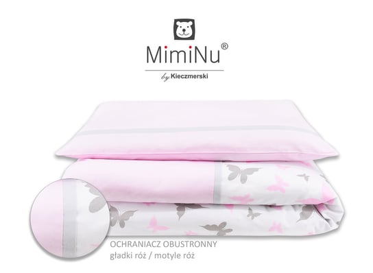 MimiNu by Kieczmerski,  Pościel niemowlęca, 2-elementowa, Motyle, Różowy, 90x120 cm MimiNu by Kieczmerski