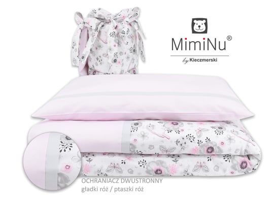 MimiNu by Kieczmerski, Pościel niemowlęca, 3-elementowa, Różowy, 100x135 cm MimiNu by Kieczmerski