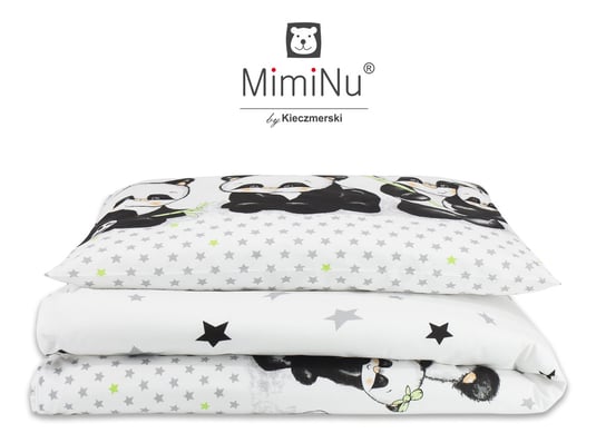 MimiNu by Kieczmerski, Pościel niemowlęca, Panda, Biały/Szary, 90x120 cm MimiNu by Kieczmerski
