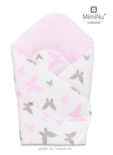 MimiNu by Kieczmerski, Rożek niemowlęcy, Motyle, Różowy, 75x75 cm MimiNu by Kieczmerski
