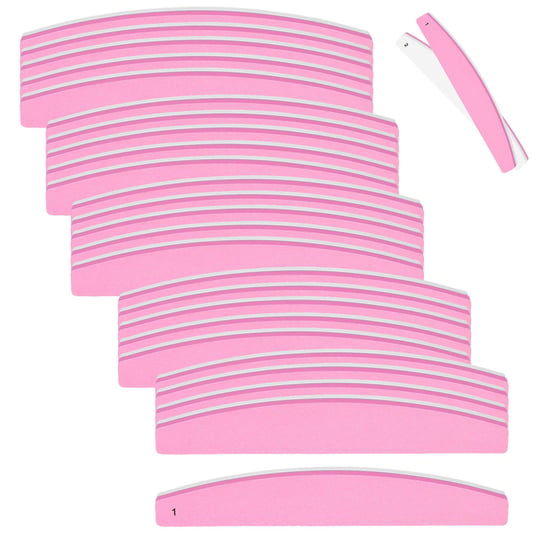 MIMO by Tools For Beauty, Dwustronna różowa polerka do paznokci w kształcie łódki , 25 szt. Tools For Beauty