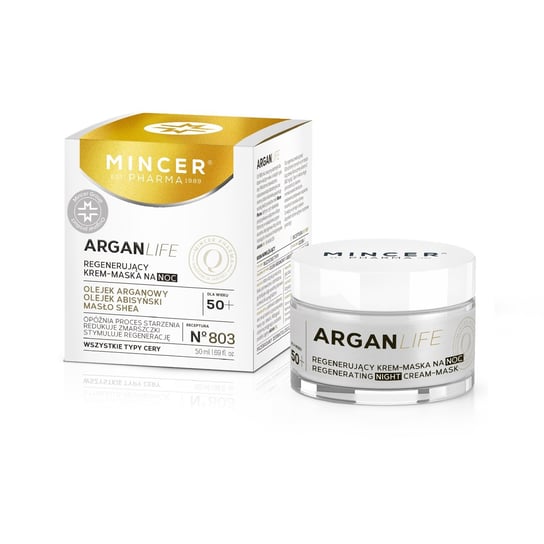 Mincer Pharma, ArganLife 50+, krem-maska na noc regenerująca nr 803, 50 ml Mincer Pharma