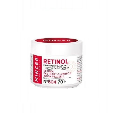 Mincer Pharma, Retinol 70+, krem przeciwzmarszczkowy tłusty nr 504, 50 ml Mincer Pharma