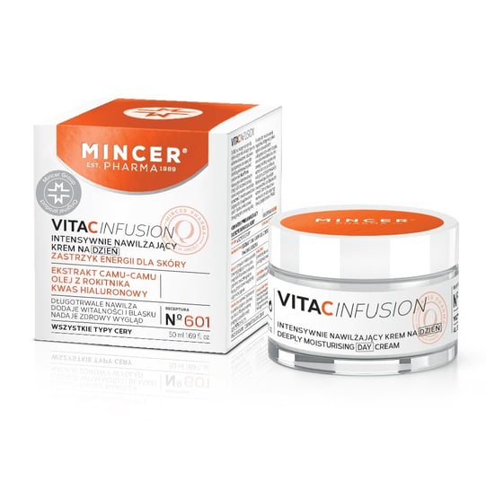 Mincer Pharma, Vita C Infusion, krem intensywnie nawilżający na dzień nr 601, 50 ml Mincer Pharma