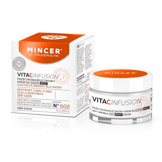 Mincer Pharma, Vita C Infusion, krem przeciwzmarszczkowy na dzień i noc nr 602, 50 ml Mincer Pharma