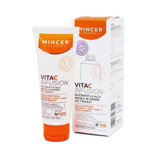 Mincer Pharma, Vita C Infusion, rozświetlająca maska do twarzy w kremie nr 615, 75 ml Mincer Pharma