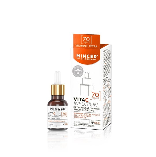 Mincer Pharma, Vita C Infusion, serum olejkowe przeciwstarzeniowe nr 606, 15 ml Mincer Pharma