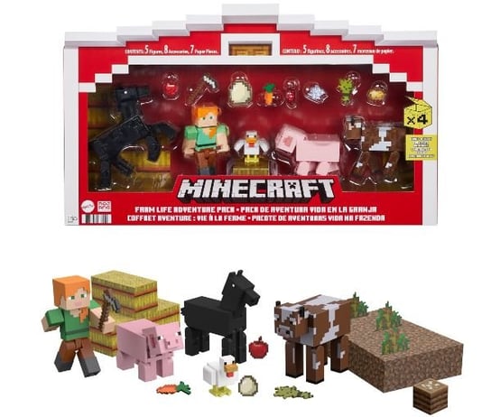 Minecraft Farm Life Adventure Pack, Figurki Farma, Mattel Mattel