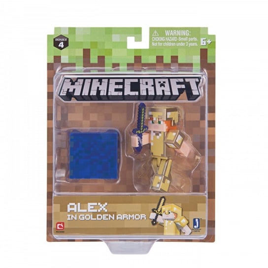 Minecraft, figurka Alex w złotej zbroi Minecraft