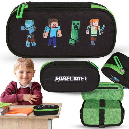 Minecraft KOMOROWY piórnik szkolny bez wyposażenia DLA FANA, saszetka z ...