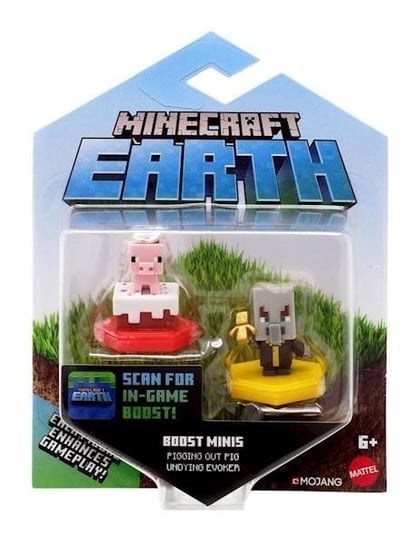 Minecraft, minifigurki doładowujące 2-pak Minecraft Earth z chipem NFC Świnia i Przywoływacz Minecraft
