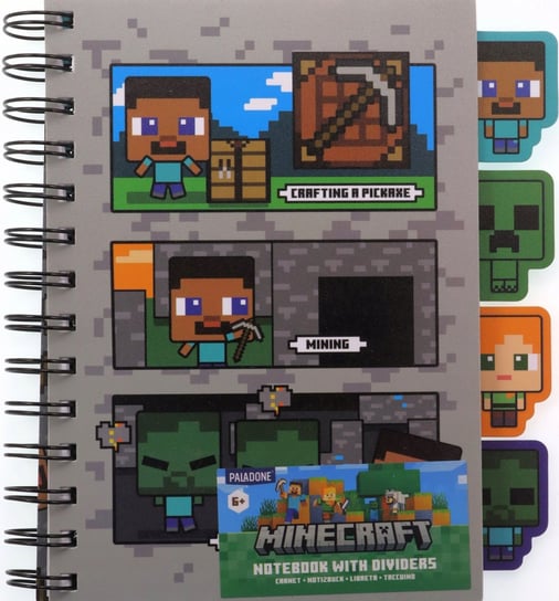 MINECRAFT NOTATNIK Z PRZEKŁADKAMI / MINECRAFT NOTEBOOK WITH DIVIDERS ...