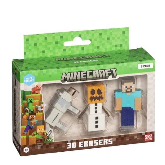 Minecraft S1 3D Erasers Figure - 3 Pack Ver.B Minecraft