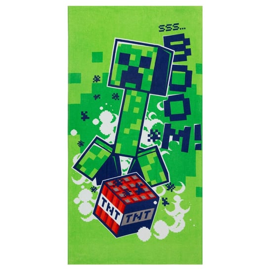 Minecraft Zielony ręcznik, ręcznik bawełniany 70x140 cm Minecraft