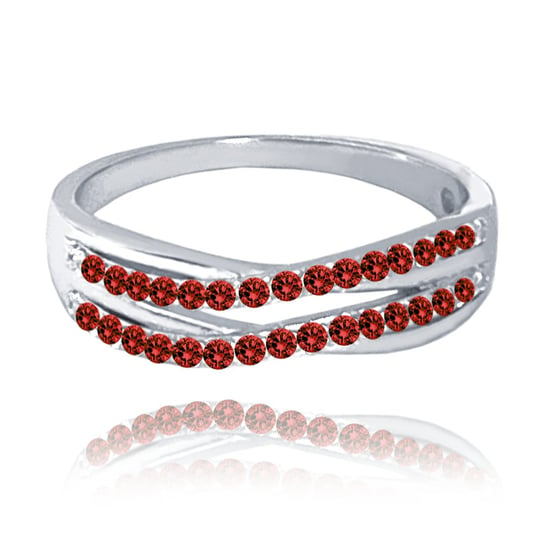 MINET Pierścien srebrny elegancki z czerwonymi cyrkoniami wielkość 13 Inna marka