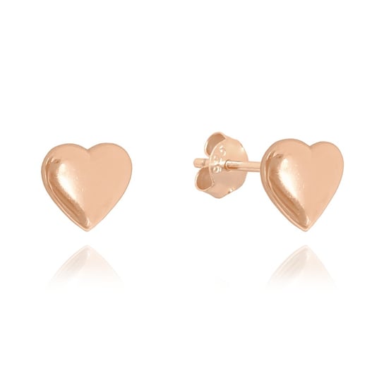 MINET Rose gold minimalistyczne srebrne kolczyki serce MINET