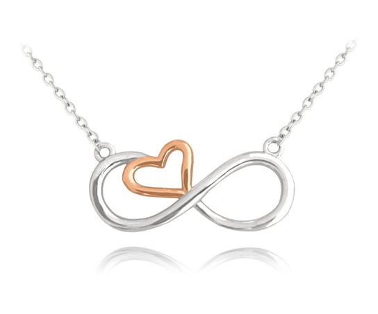 MINET Rose gold naszyjnik srebrny FOREVER LOVE MINET